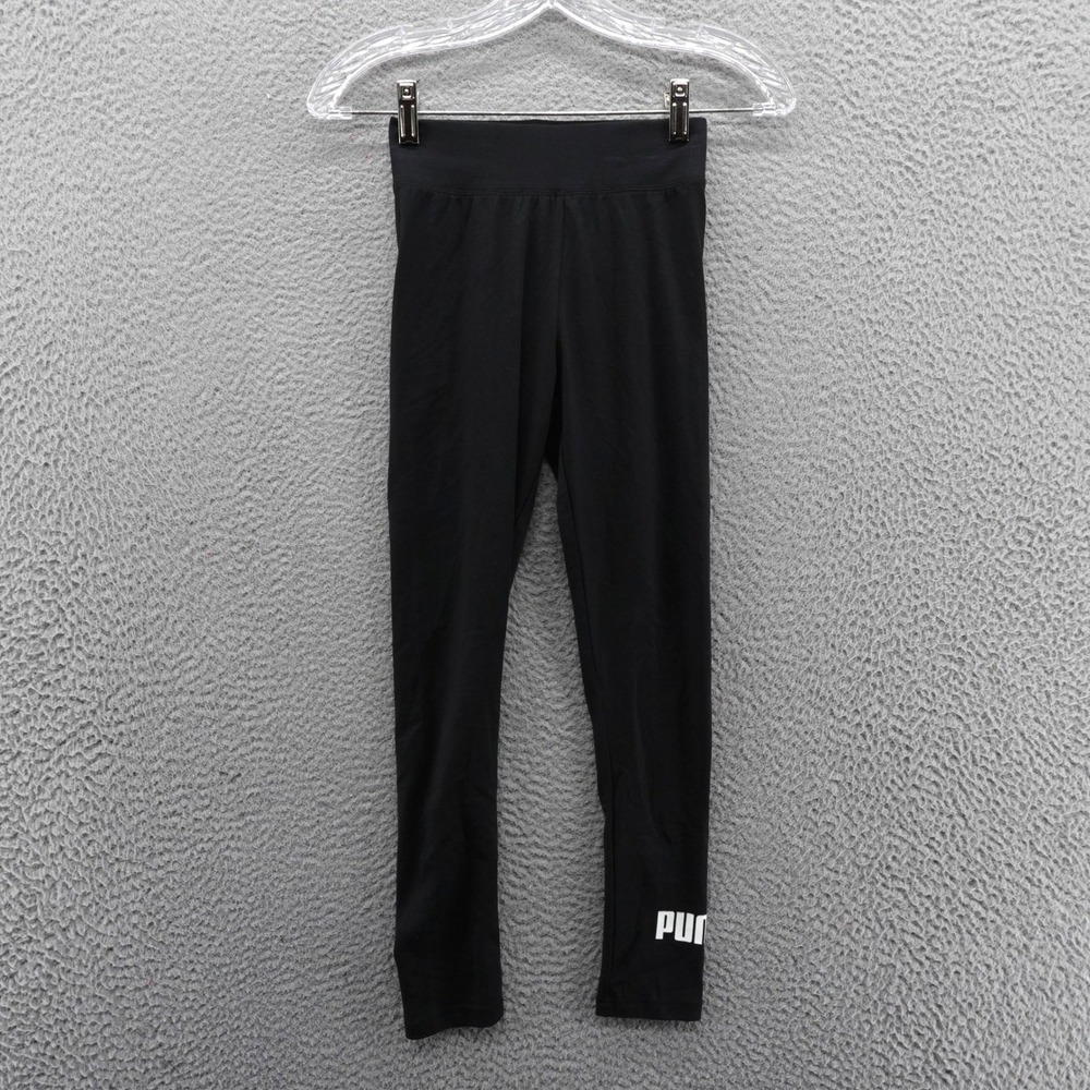 Puma Kids Core Pack Logo Leggings Black Cotton‎ Spandex Medium 8/10 NEW